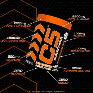 C5 Supercharge Pre Workout Powder Mango Passion Fruit