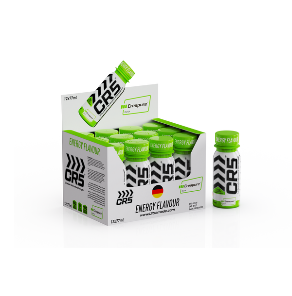 CR5® Creatine Shot Energy Flavour 10g -77 ml – 100% Creapure® Creatine Monohydrate – Zero Sugar, Zero Calories – Pre & Post-Workout Strength & Recovery Supplement by Ultramade Nutrition