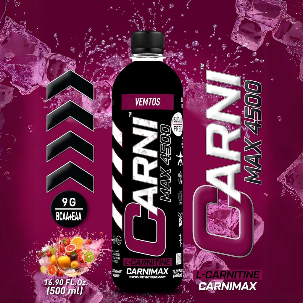Carnimax L-Carnitine – Vemtos – 0g Sugar, 4500mg L-Carnitine - Ultramade