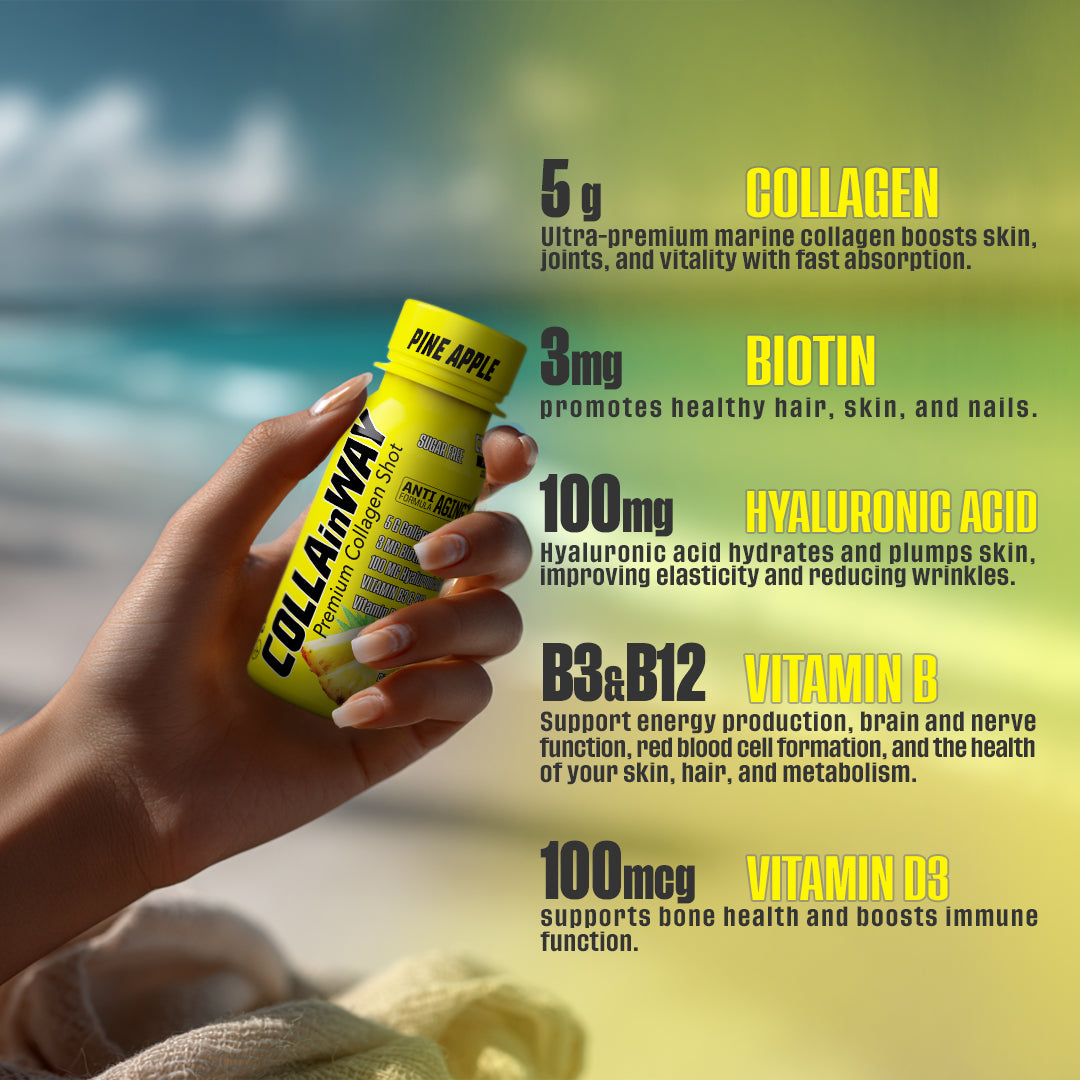 COLLAinWAY Premium Collagen Shot - Pina Colada – 5000mg - Ultramade