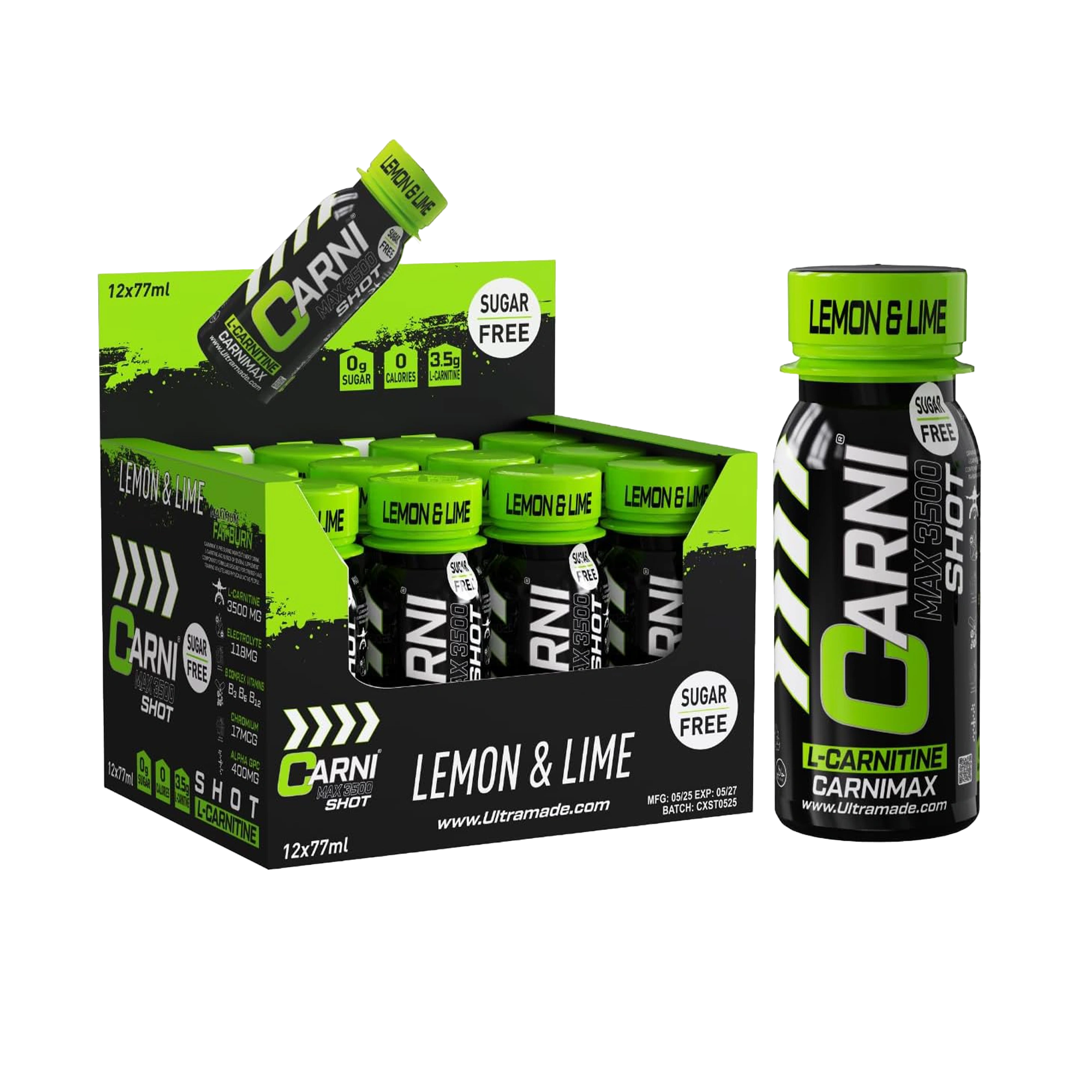 Carni Shot L-Carnitine Sugar-Free Lemon & Lime Pack of 12