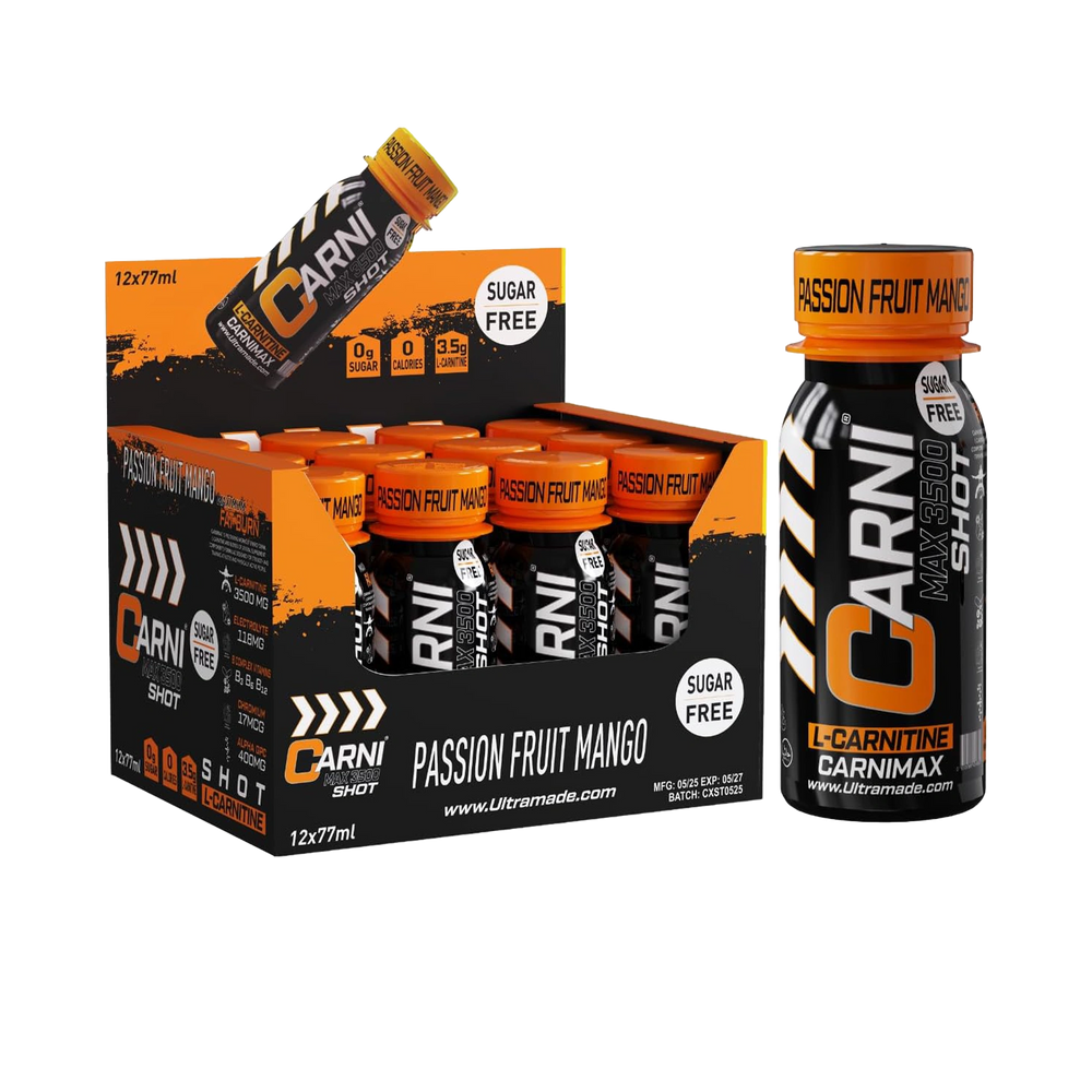 Carni Shot L-Carnitine Sugar-Free Passion Fruit Mango Pack of 12