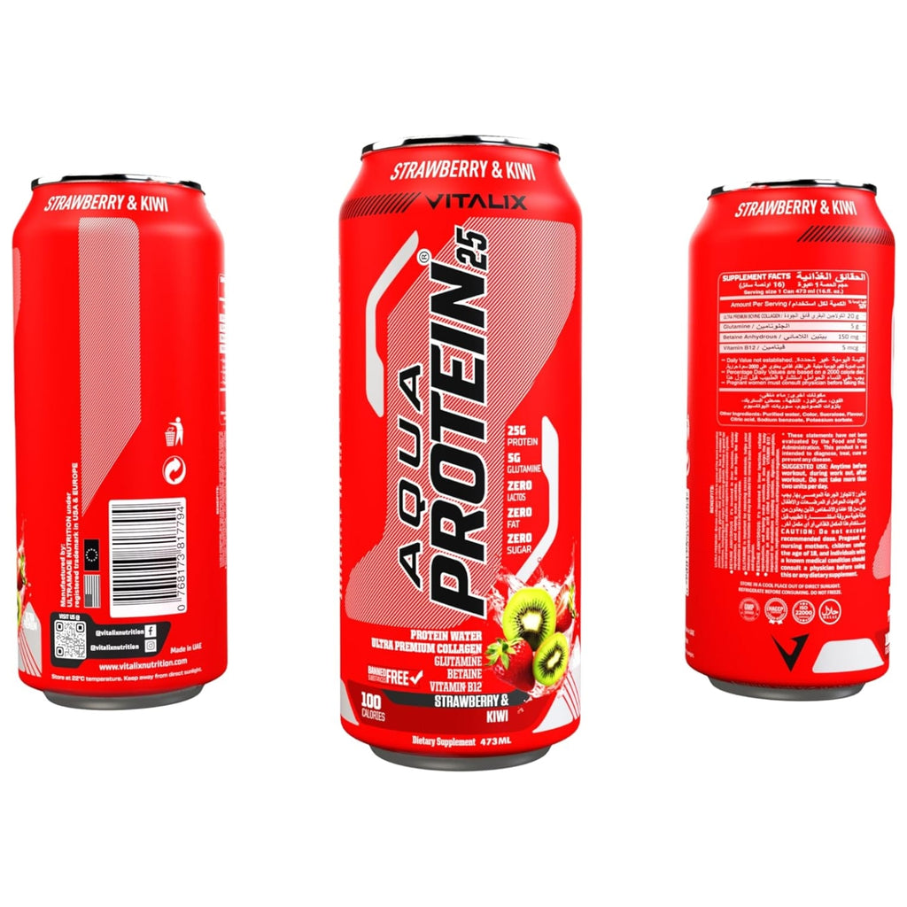 VITALIX Aqua Protein 25 Protein Water - Strawberry & Kiwi - Ultramade
