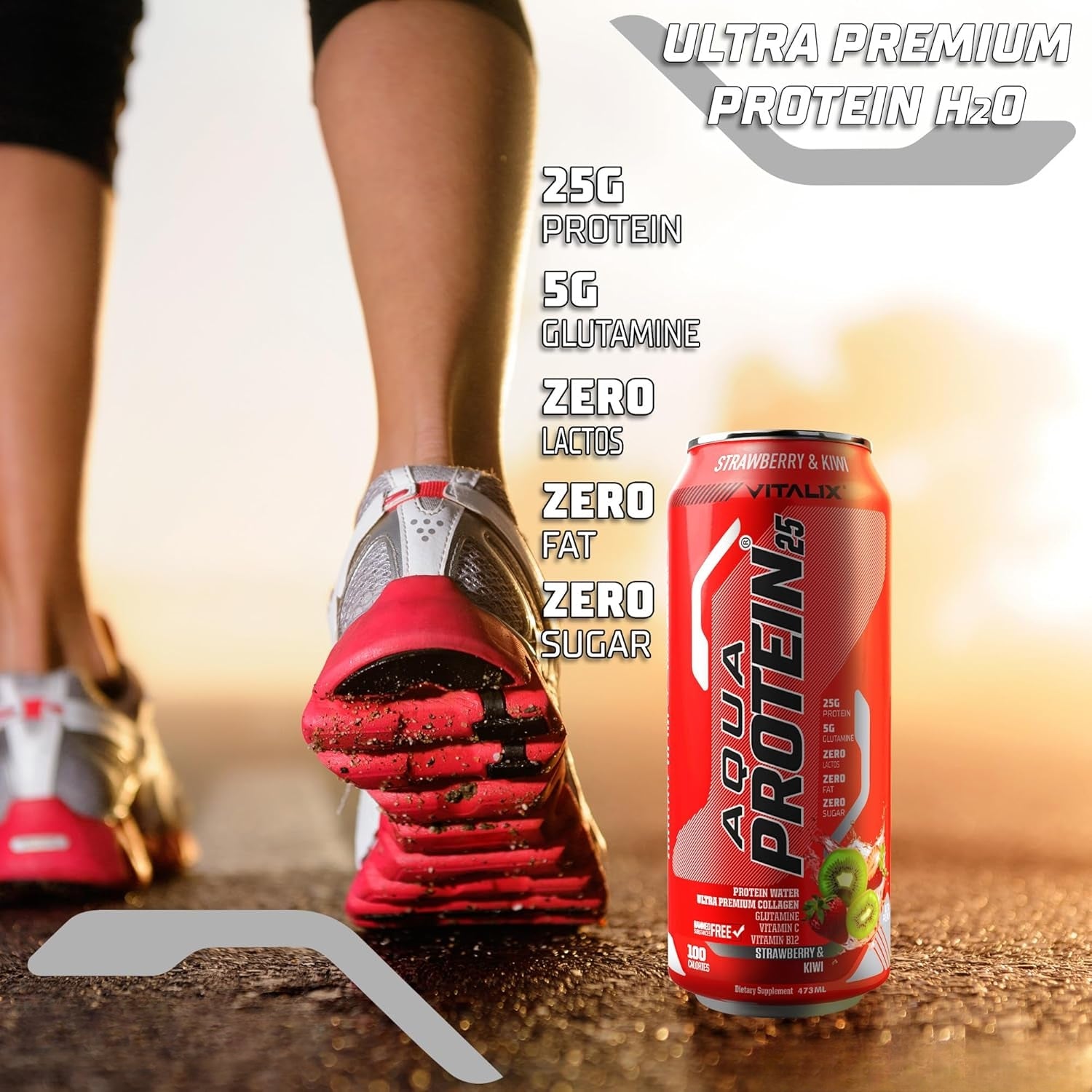 VITALIX Aqua Protein 25 Protein Water - Strawberry & Kiwi - Ultramade
