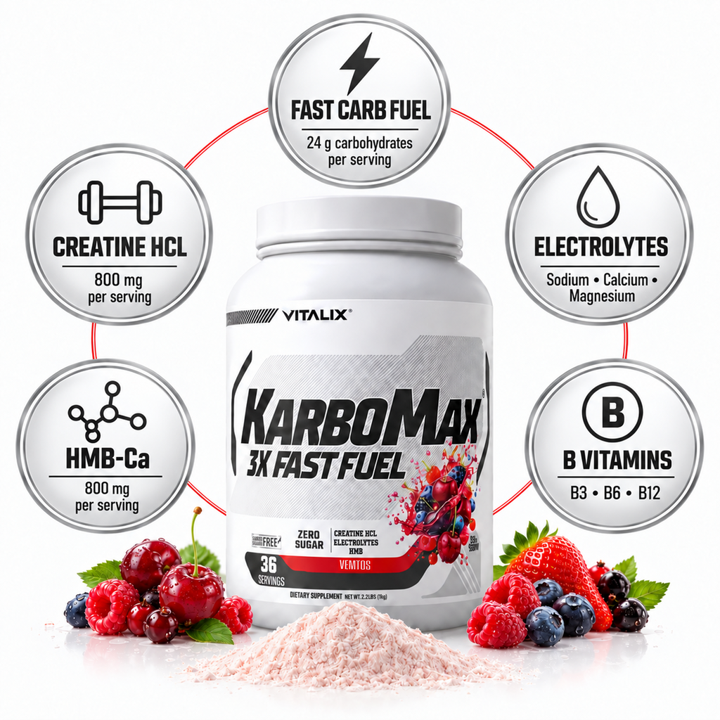 VITALIX KARBOMAX 3X FAST FUEL Vemtos 1 kg - key selling points